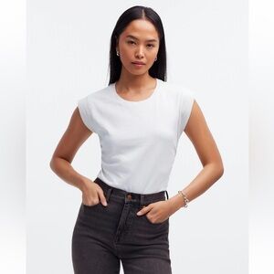 Madewell white side cinch muscle tee shirt cotton size XXS new